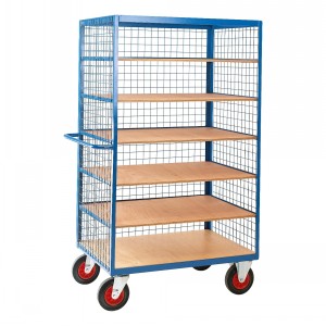 Shelf Trolley With Retaining Mesh Sides